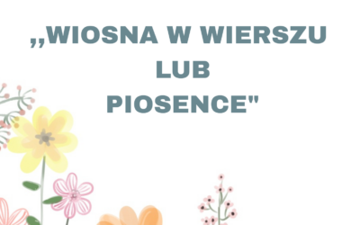 Konkurs dla dzieci ,,Wiosna w wierszu lub piosence”